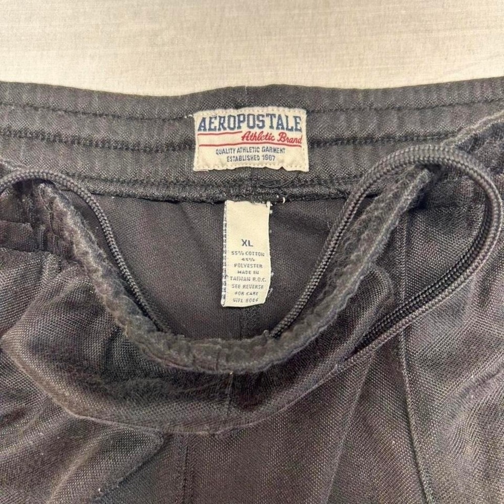 Aeropostale Black Baggy Sweatpants Red Side Stripes Pockets Y2K Tracksuit XL - Picture 3 of 6